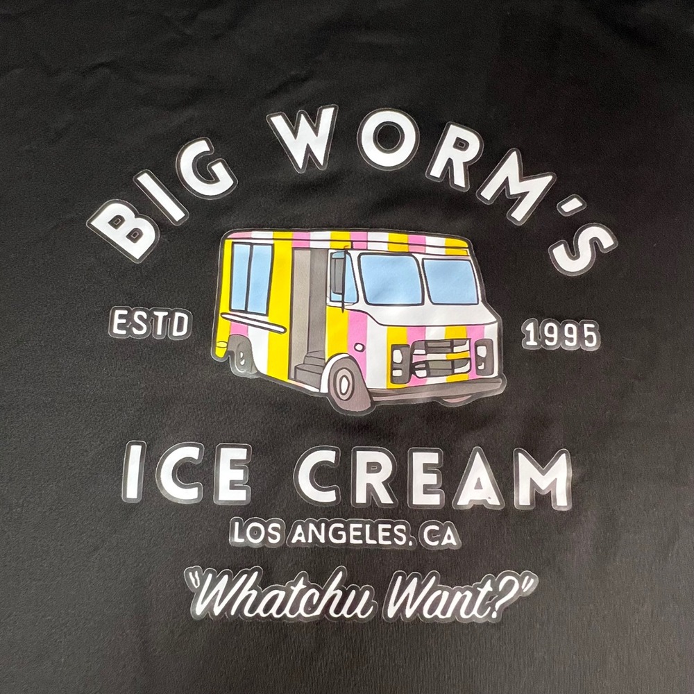 Big Worm Ice Cream Friday Movie Graphic T-Shirt Black Mens Large Whatchu Want